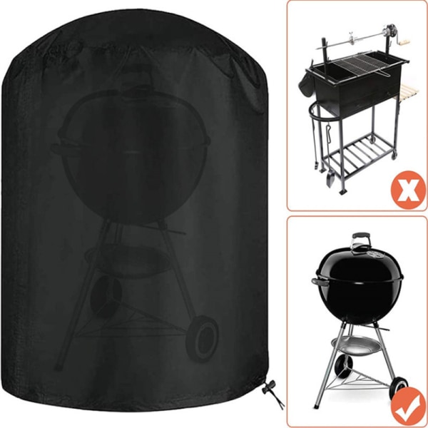 Kettle Grill Cover (Φ76*91cm, musta) Vedenpitävä pyöreä grilli