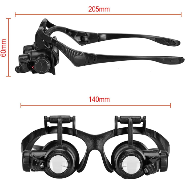 Front magnifying objective belt with 4 removable lenses (10x,