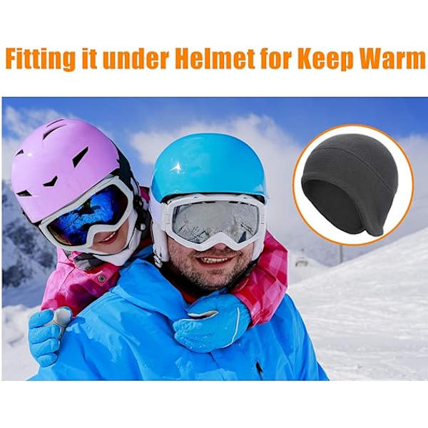 Termisk Beanie Fleece Over Ear Caps, 2 stk Vintervarm Fleece