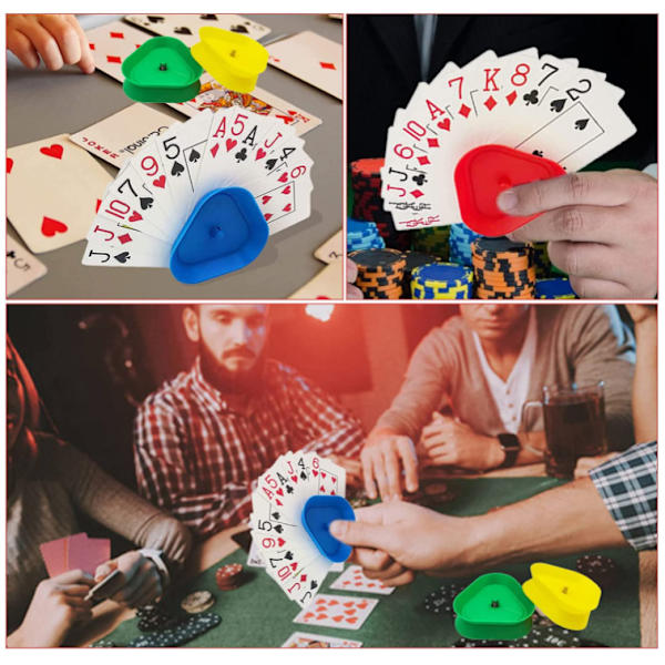 4-värinen pokeriteline lasten kolmion muotoinen laiska korttiteline pokeri