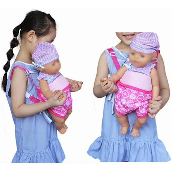 Babydocka Bärsele Ryggsäck Docktillbehör Fram och Bak Bärsele