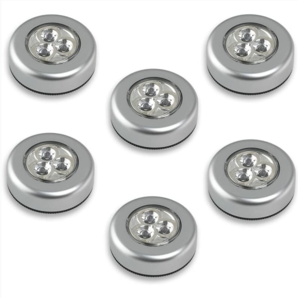 6 68mm LED-lys på batteri - skal trykkes for at tænde -