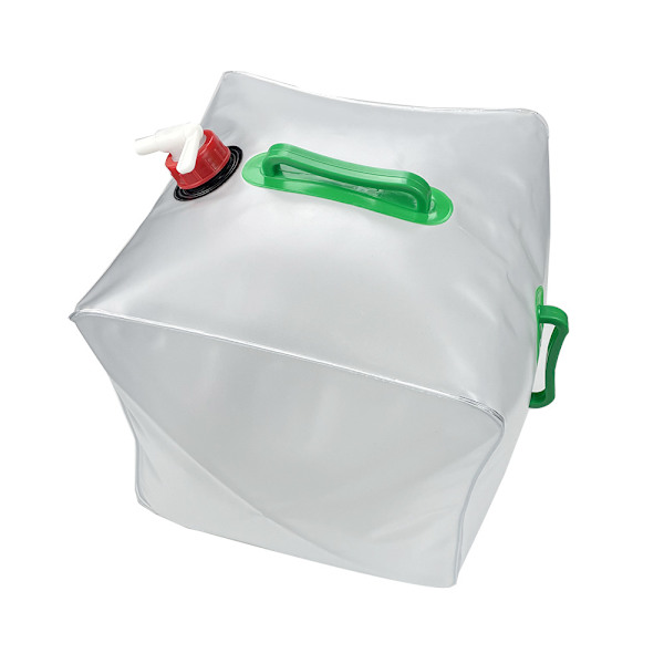 1 hopfällbar vattenpåse för utomhuscamping, bärbar transparent PVC