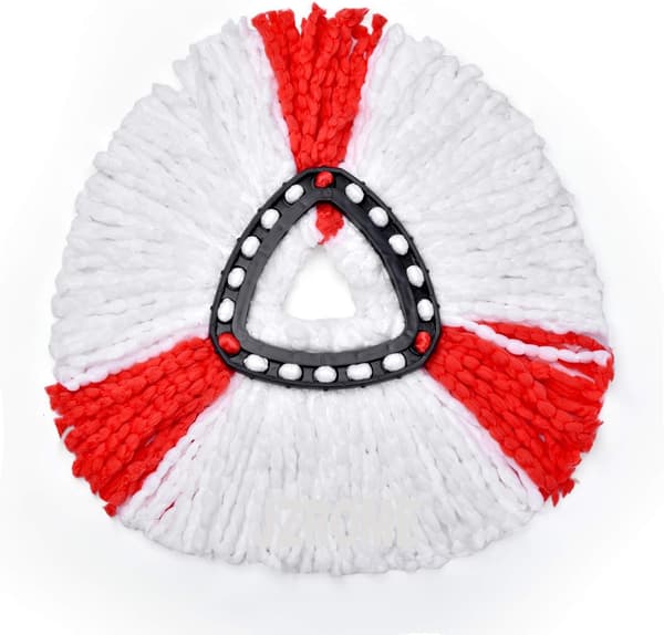 Pakke med 4 mopphoder, mopputskiftning, 2 i 1 mikrofibermopp for
