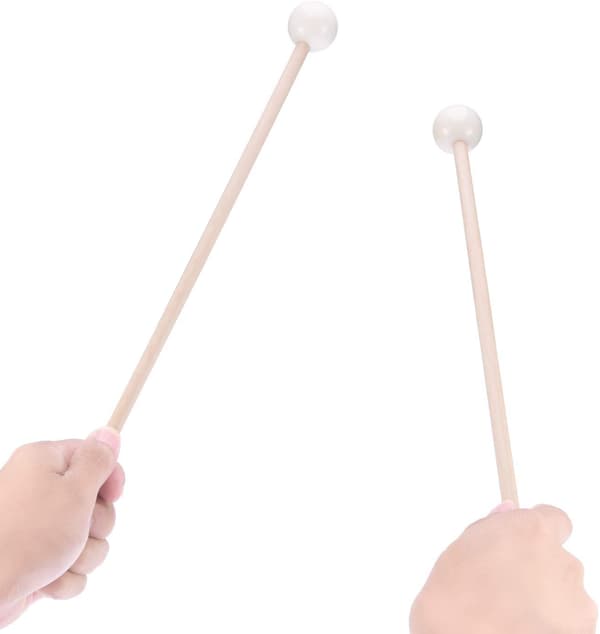 Träklubba för klockstång, 30 cm lång med gummiknopp