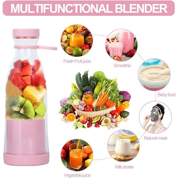 420ML bærbar blender, blenderflaske for fersk juice,