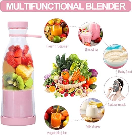 420ML bærbar blender, blenderflaske til frisk juice,