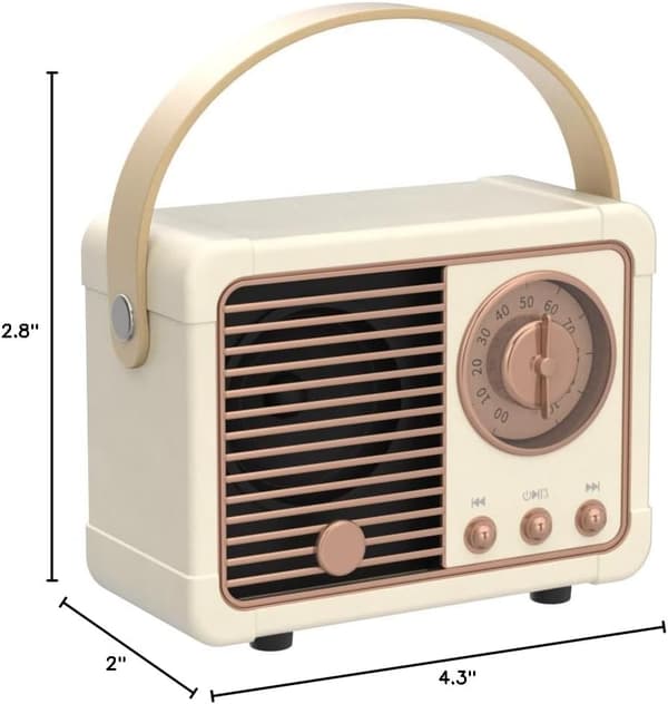 Retro Bluetooth Högtalare Trådlös Mini Högtalare, (Beige)