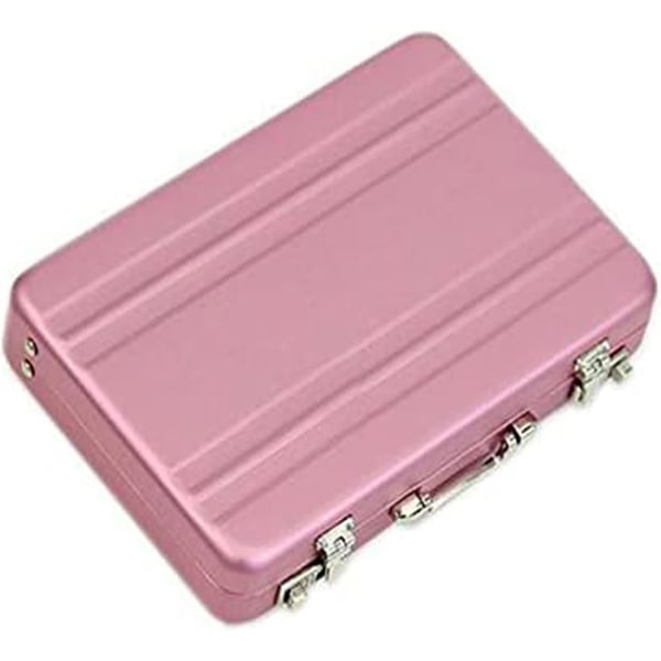 (Pink) Visitkort Holder, Aluminium Visitkort Etui,