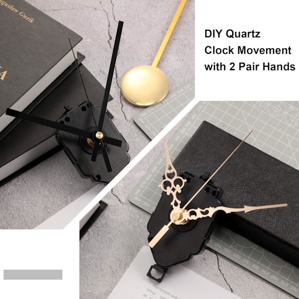 Quartz Klockrörelse DIY Rörelseskit med 2 Par Visare och Pendel