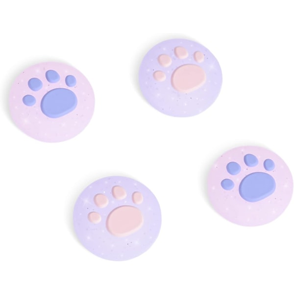 4 stk Joy Con Tommelgrephette for Switch/Switch Lite - Rosa + Lilla