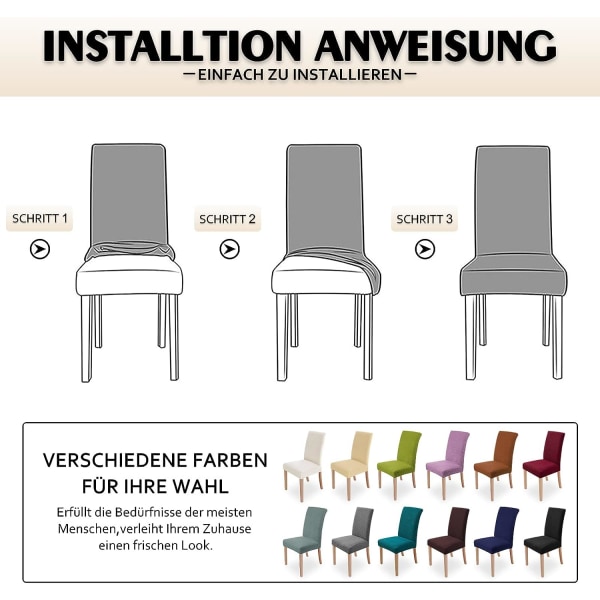 Stolsöverdrag 4 stycken, Stretch Matstolsöverdrag Modern Stol P