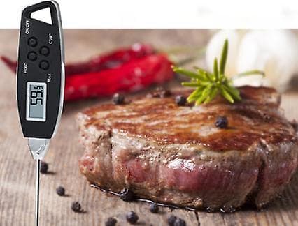 Svart BBQ-termometer Digital mattermometer, Vanntett kjøkken