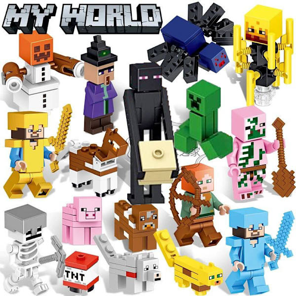 16 st Minecraft Mini Ninja Dockor Mini Dockbyggset