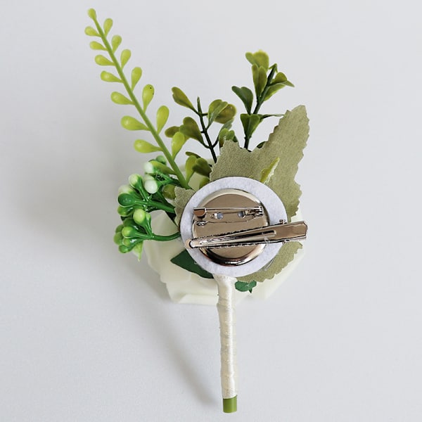 1 st Rose Bröllopsboutonniere Handgjord Rosblommor Konstgjorda