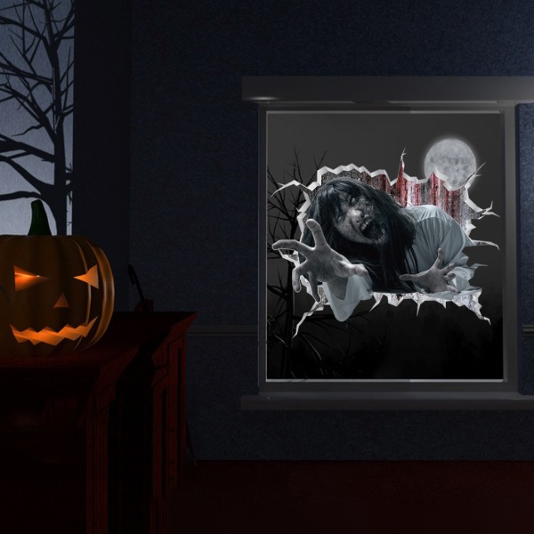 3D Halloween-seinätarrat Pelottava Halloween-zombi Seinä Lattia