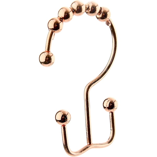 Koppar duschdraperi krokar ringar, rostfritt rostfritt stål metall, glider enkelt över badrum duschstänger, 12-pack