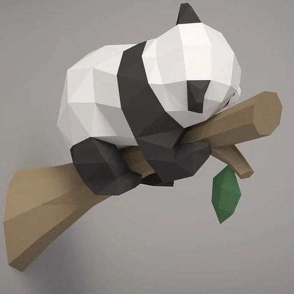 1 kpl 3D-eläinpaperimalli, Panda geometrisessa puussa kotiin