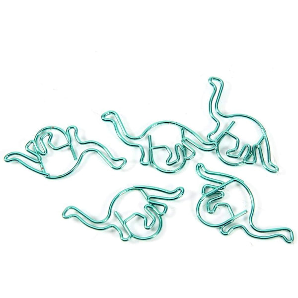 12 stk. papirclips, rustfrit stål dinosaurformede papirclips