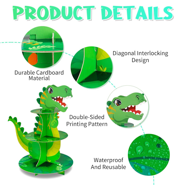3-lags dinosaur cupcake-stander