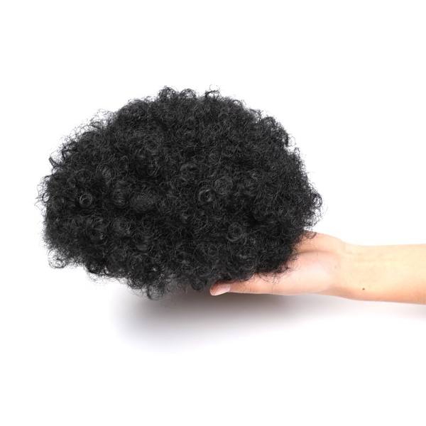1 st Afro-puff i svart chenille, hårinpackning