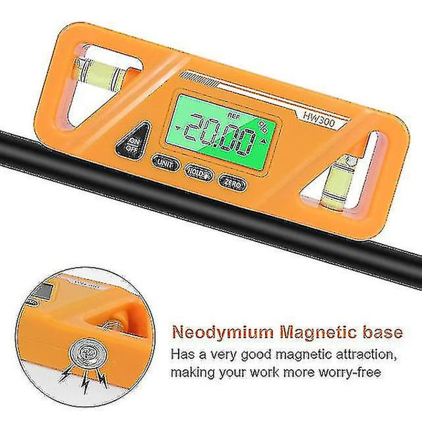 Digital Billet Torpedo Nivå Protractor Abs 90 Graders Nivå Protractor Finder Bakgrundsbelyst Vinkelmätare Med Lcd-display Lutningsmätare