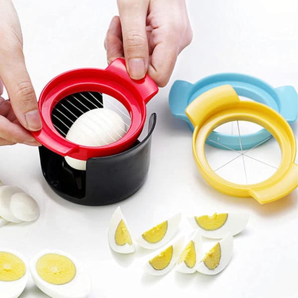 Egg Cutter i Rustfritt Stål - Egg Skjærer Multifunksjonell 3 i 1