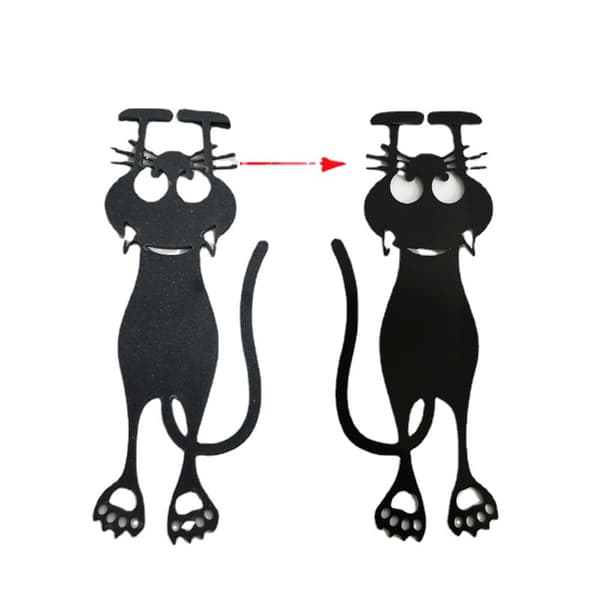 2 bogmærker nysgerrig kat sort kat-formet 12cm plastik / nylon