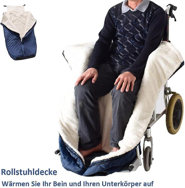 Rullestol teppe - Vindtett og varmt - Voksne - Passer til rullestoler - Passer til rullestoler - Blå