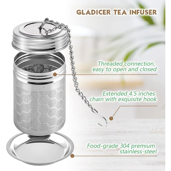 1 stk. (Sølv) Te-infuser, Te-si, Fint Masket Te-filter