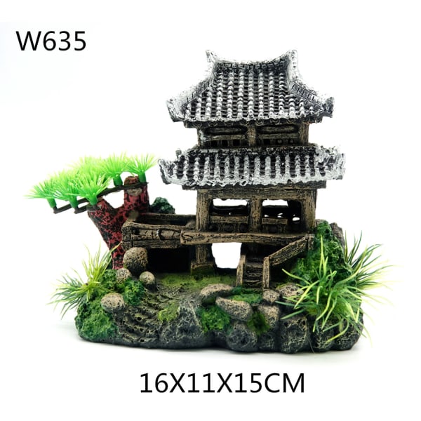 Classic Resin Decoration Castle aquarium - realistic details -