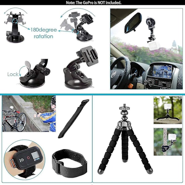 58-i-1 Actionkamera-tillbehörsset Kompatibel med Gopro Hero 9 8 Max 7 6 5 4 Black Gopro 2018 Session F