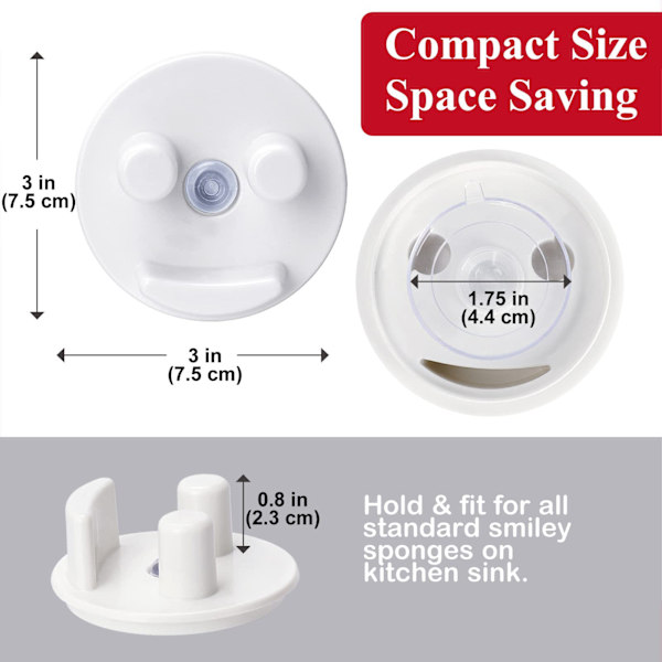 1 Stk. Svampeholder Smiley Svampe Fast Holder Organizer