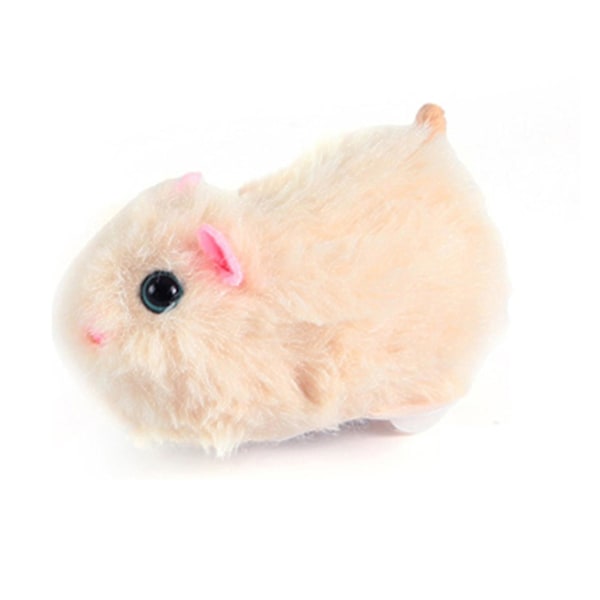 Hamsterbold Elektrisk Legetøj 360 Automatisk Rotation Løbende Hamster Til Børn Gave Elektronisk Kæledyr Legetøj Beige