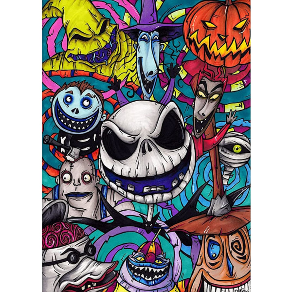 DIY 5D Halloween rittavla (Skull) 30x40 CM