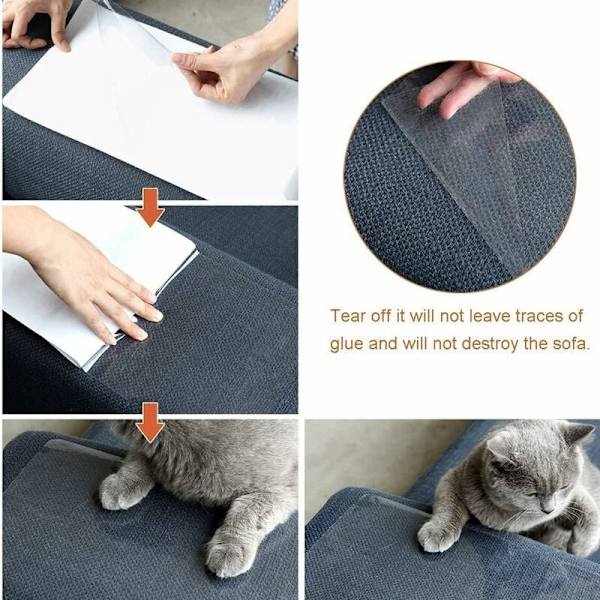 Møbelbeskyttelse til katte mod ridser, beskyttelse mod ridser, sofabeskyttelse til sofa, anti-katteklo, bord, transparent