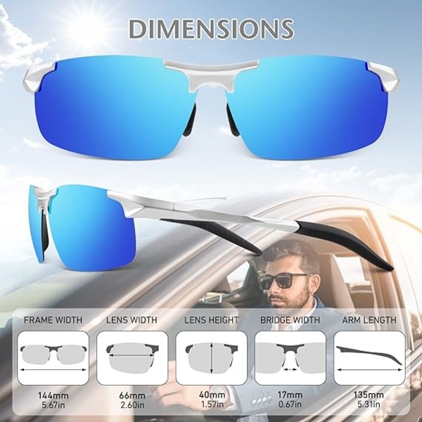 Mens Sports Polarised Sunglasses UV Protection Shades Ultralight