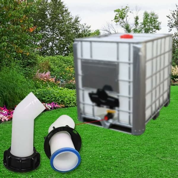 Tappeutløp med mutter, vannkran for vanntank 1000l IBC-tankforlengelse