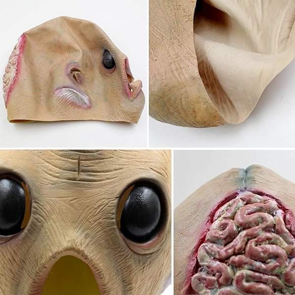 Halloween Kostumefest Udlænding Udlænding Latex Menneskehovedmaske