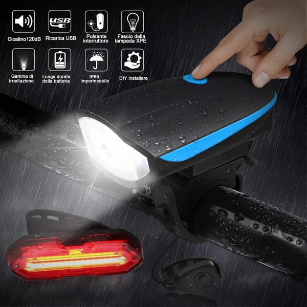 Sykkellys USB Ladbar LED Sykkellys Foran og Bak