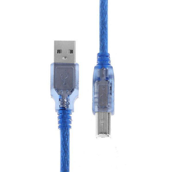 Hög hastighet transparent blå USB 2.0 skrivare kabel typ A hane till typ B hane Dua（1M