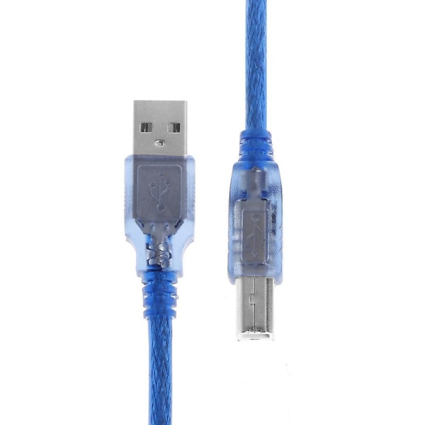 Nopea läpinäkyvä sininen USB 2.0 -tulostinkaapeli, tyyppi A -uros - tyyppi B -uros Dua（1M