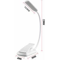 1 stk Leselampe, 9 LED Leselys Rechargeable Klipslampe,