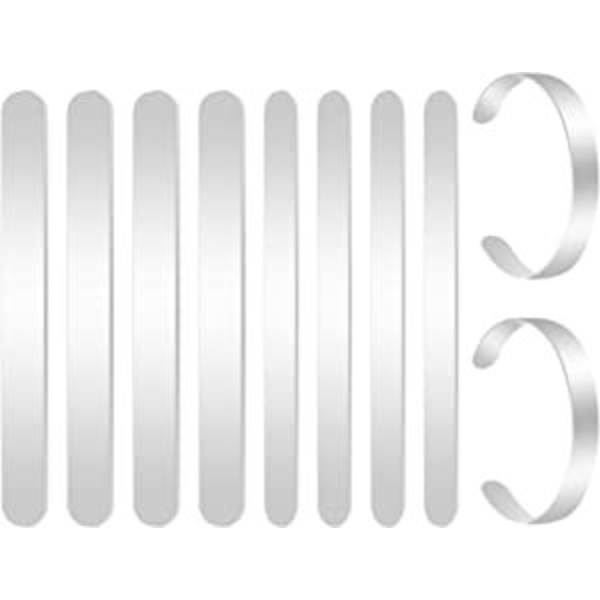 8 stycken (160mm*15mm+160*10mm) armband i rostfritt stål DIY