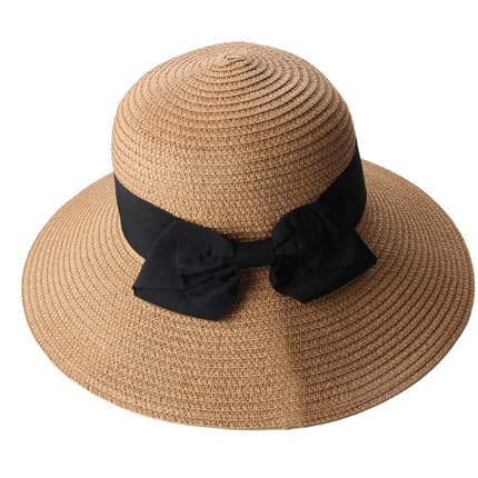 Brun solhat til kvinder, strandhat 56-58 cm bred