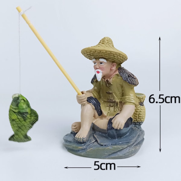 Akvarium dekorativ harpiksfigur dipper hage mikrolandskap