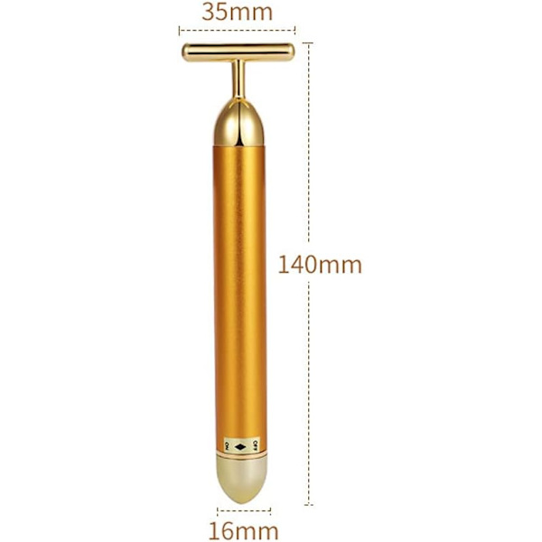 1 styck, 24k ansiktsmassager, T-formad massager, ett hudverktyg för