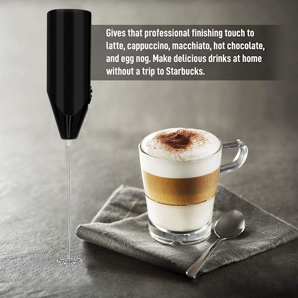 Mjölkskummare, Mini Elektrisk Visp Mixer Kaffeblandare, Bärbar Elektrisk Visp i Rostfritt Stål, Kaffestirrare, St