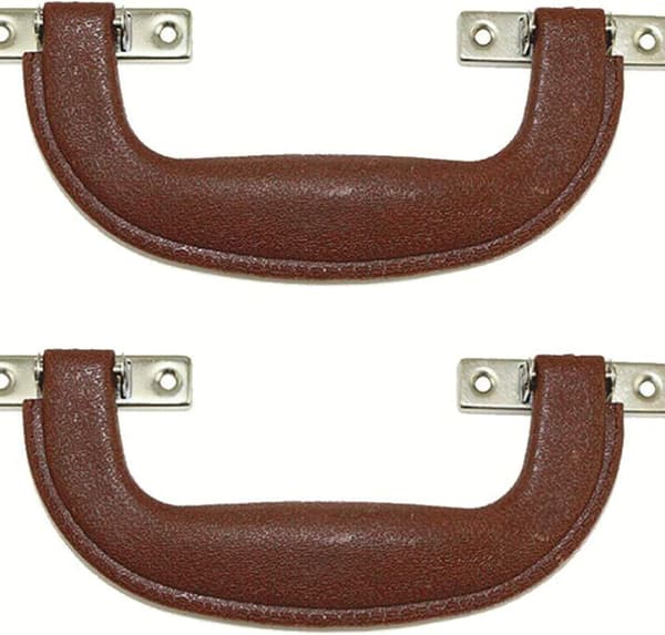 Handtag, Brun Retro Läder Resväska Hållbart Resväska Handtag