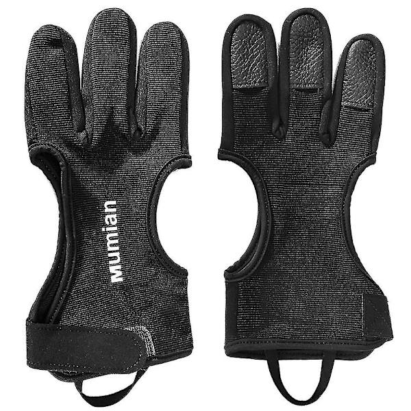 1 st Archeryhandskar för utomhusbruk Skytte Jakt Läder Tre Finger Protector Bågskytte Skyddsutrustning Tillbehör S
